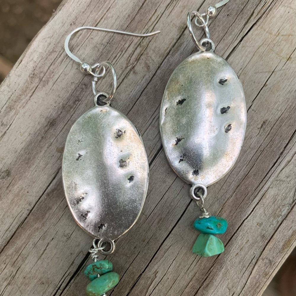 Turquoise Silver Plt. Disk with All wire is SS - Picture 1 of 6